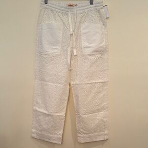 Brand new Tory Burch white Eyelet Drawstring Pants